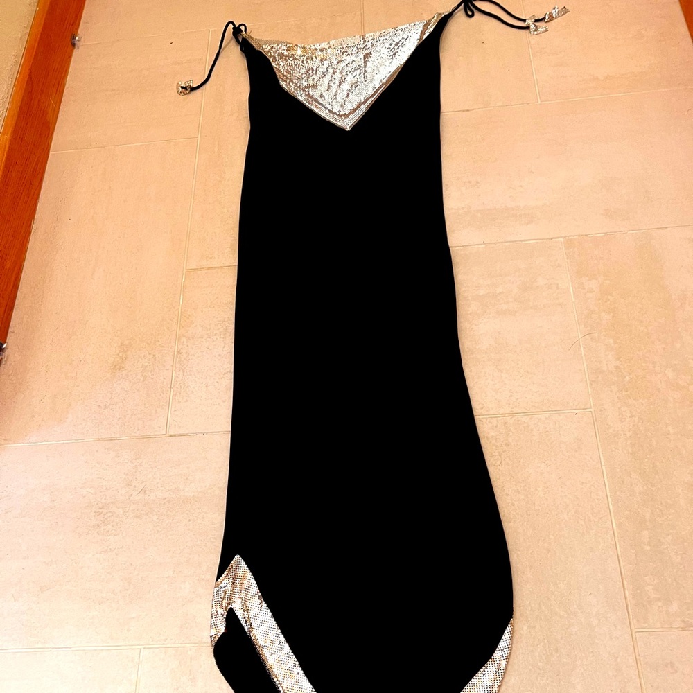 Beautiful Ferrara black silk evening dress